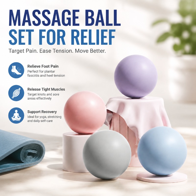 Yoga Fitness Ball - Silikon Fitness Fasya Topu, Düz Masaj